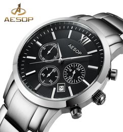 AESOP Watch Men Luxury Sport Quartz Men039s Wristwatch Clock Male Watches Men Auto Date Stainless Steel Sapphire Relogio Mascul4719023