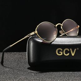 GCV Brand Cat Eye Olive-Shaped Alloy Men Wome Sunglasses Polarized UV400 Night Vision Goggles Vintage Retro Punk UNISEX 240411