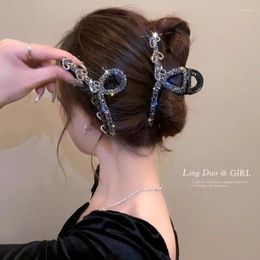 Hair Clips 2024 Light Luxury High Quality Bow Crystal Hairpin Fashion Girl Versatile Horsetail Clip
