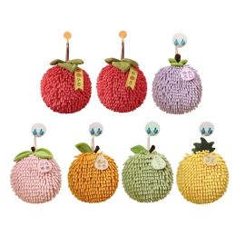 Set Chenille Hand Towel Kitchen Bathroom Hand Ball with Hanging Loop Quick Drying Soft Absorbent Towel New Year Decoration