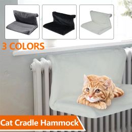Houses Cat Radiator Bed Hanging Cat Cradle Hammock Small Pet Animal Hanging Bed with Metal Frame Luxury Warm Fleece Basket for Cats