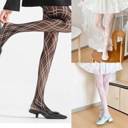 Women Socks Florals Patterned Tights Fishnet Stockings Summer Diamond Sheer Pantyhose