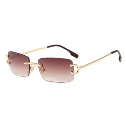 sunglasses for women Luxury Designer Sunglasses Outdoor Fashion Women Vintage Frameless Square Small Rimless Eyewear Anti-Reflective Optical Galsses Spectacles