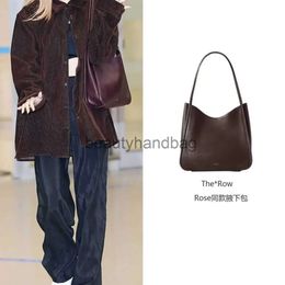 The Row TR New Choi ying ROSE Park Same Style Underarm Bag Symmetric Tote Bag Genuine Leather One Shoulder Commuter Women's Bag