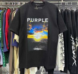 Purple Brand t Shirt Men Women Inset Crewneck Collar Regular Fit Cotton Print Tops Us S-xl More Colour MAHG