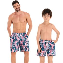 Men's Swimwear Parent Child Swimming Pants for Mens 2024 New Father Son Beach Resort Beach Pants Large Size Swimming Pants