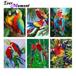 Stitch Ever Moment Diamond Painting Animal Blue Red Parrot Resin Full Square Drill Mosaic Embroidery Decoration Handmade Gift ASF2138