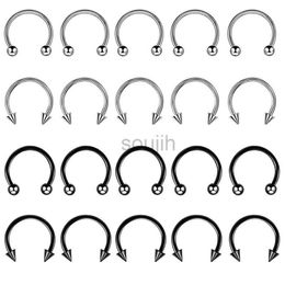 Body Arts 20pc Surgical Steel Body Piercing Jewellery Lot Bulk Nose Ring Tongue Bar Lot Eyebrow Labret Piercing Set Horseshoe Ring Lot Pack d240503