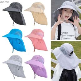 CAPS HATS CHILDRENS SUMMER BACKET HAT UV Protection Outdoor Beach Sun Hat Boys and Girls Flip調整可能な帽子wx6852