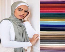 Scarves Plain Jersey Hijab Scarf Muslim Women Cotton Modal Long ScarvesHeadband Turban Shawl Islamic Headscarf Head Wraps8139229