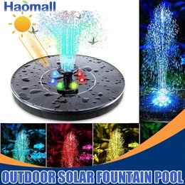 Outdoor Solar Water Fountain Floating Bird Bath Garden Pool Pond Waterfall Panel Powered Pump 240506