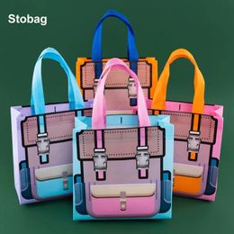 StoBag 20pcs Non-woven Tote Bag Kids Child Fabric Waterproof Candy Cake Gift Package Festival Holiday Happy Party Favors 240426