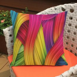 Pillow Colorful Geometric Square Cotton Linen Decorative Sofa Throw Case Modern Garden Abstract Mosaic Art Cover Cojines