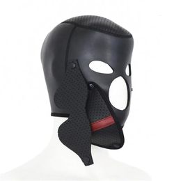 Adult Blindfold Sex Game Neoprene Hood with Eye Mask BDSM Bondage Restraint Fetish Hood Sensory Deprivation Sex Toys for Men Gay 240506