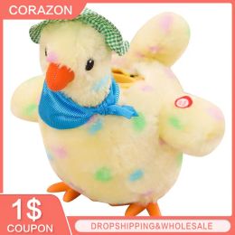 Toys Hen Laying Eggs Plush Animals Fun Chicken Stuffed Toy Electric Music Dancing Soft Cute Plush Toys Filled Doll Plushie Jouet NEW