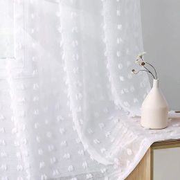 Treatments Modern White Semi Sheer Curtains For Living Room Bedroom White Textured Curtains Window Cortina Kitchen Door Cute Voile Drapes Towel