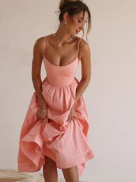 Casual Dresses Suninheart Women Elegant Long Party Pink Spaghetti Strap A Line Dress Holiday Vacation Ladies Birthday