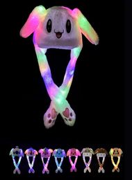 33 Styles LED textile Light Plush Hat Cartoon Animal Cap For Rabbit Cat Bunny Ear Moving Light Hats Adult Kids Christmas Winter Wa2970499