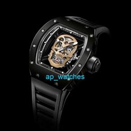 RM Luxury Watches Automatic Watch Mills Men's Series Rm52-01 Titanium Ceramic Skull Manual Mechanical Watch ap0B
