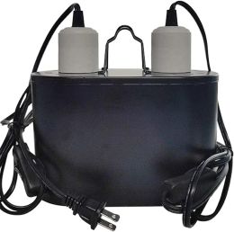 Lighting Dual Reptile Light Fixture,Dual Deep Heat Lamps UVB Light Fixture for Reptiles Dome Heat Lighting Lamp Combo kit