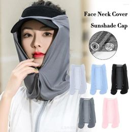 Berets UPF50 Silk Sunscreen Mask Breathable Neck Protection Face Cover Scarf Quick Drying Anti-uv Anti-sun