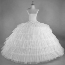 Dresses White Tulle 6 Hoops Petticoats for Wedding Dress Plus Size Fluffy Woman Ball Gown Underskirt Crinoline Pettycoat Hoop Skirt