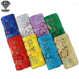 Jewelry Pouches Embroidered Chinese Roll Bag Travel Organizer Storage Case Pouch For Necklaces Rings Bracelet Portable Practical