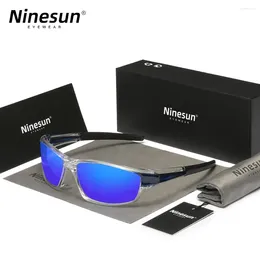 Sunglasses NINESUN Polarised Cycling Men's Sports UV400 Design Women Mirror Lens Anti-glare Fashion Biking Windproof Eyewear