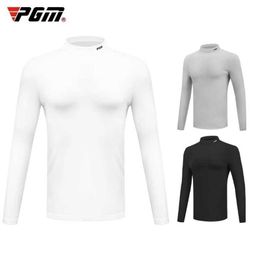 Men's Polos PGM Mens Shirt Autumn Winter Sports Apparel Thermal Sweater Shirt For Men O-Neck Sportswear Leisure T Shirt YF388 Y240506