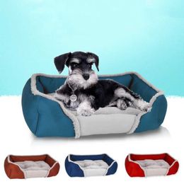 Cat Beds Furniture Pet Dog Bed Warm Sofa Dog Mats for Small Medium Large Dog Soft Pet Bed for Dogs Washable House for Cat Puppy Cotton Kennel Mat