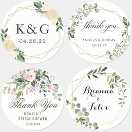 Personalised Round Label Sticker Custom Company Name Date With Thank You For Maiden Party Gifts 240506