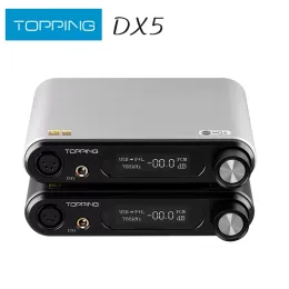 Converter TOPPING DX5 MQA Decoder ES9068AS*2 DAC Headphone Amplifier DSD512&PCM768kHz LDAC/USB/OPTICAL/COAXIAL Input XLR/RCA/6.35mm Output