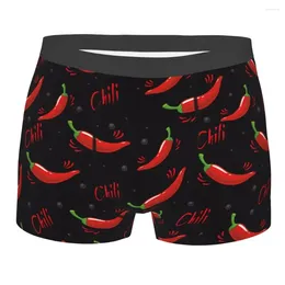 Underpants Retro Chilli Men Underwear Vegetables Boxer Briefs Shorts Panties Funny Polyester For Male Plus Size