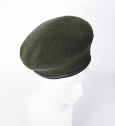 New British Army Beret Hat Type Officers Wool Mens Ladies Sailor Dance Beret Hat Cap Lined Leather Band8620113