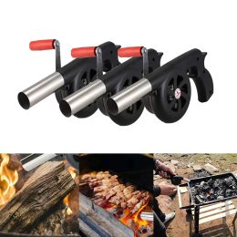 Accessories 2024 Picnic Camping Outdoor Barbecue Accessories BBQ Tool Portable Charcoal Barbecue Fan BBQ Accessories Handcranked Air Blower