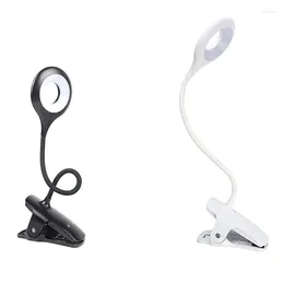 Table Lamps LED Reading Light USB Rechargeable Lamp Press Control Clip Desk Flexible For Home Book