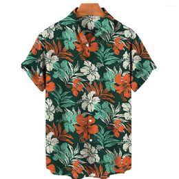 Men's Casual Shirts Hawaiian 3D Print Hawaii Leaf Graphics Fashion Button Short Sleeve Lapel Streetwear Blouse For Men Summer