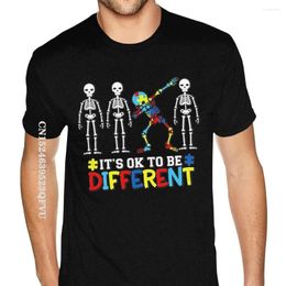 Men's T Shirts Top Autism Awareness It Okay To Be Different Shirt Printing Kawaii Oversized Anime Tshirt Men Women Plus Size Black