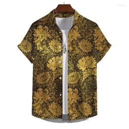 Men's Casual Shirts Harajuku Summer 3D Exotic Style Floral Printing For Men Children Fashsion Cool Short Streetwear Clothing