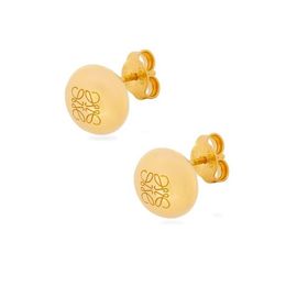 Stud 2024 New Brand L Letters Designer Earrings Retro Vintage Style Earring 18K Gold Sier Round Bean Design Luxury Brincos Bread Eari Dhvkp