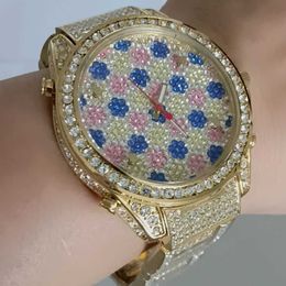 Designer Luxury Automatic Mechanical Watch Jkco Czech Leopard Full Diamond Fashion Girls Gold Watches For Men Movement