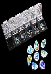 1 Box DIY AB Pointed crystal rhinestone Jewellery glass 3D glitter nail art decoration nail Jewellery Flat Back9489316
