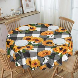 Table Cloth Sunflower Print Home Living Room Kitchen Round Dustproof Tablecloth Outdoor Holiday Party Dinner Decoration Accessories