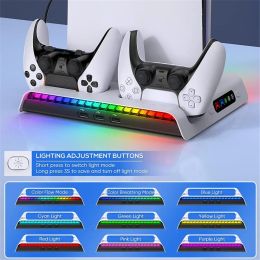 Joysticks Ipega PGP5S006 Charging Dock Cooling Fan RGB For Playstation 5 Slim Both Disc and Digital Editions Charging Base Stand Station