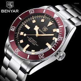 Wristwatches Benyar Mens Watches Mechanical Automatic Top Men's Watch Sport For Men BB58 Waterproof Wristwatch Chocie Gift