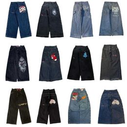 Jeans masculinos JNCO LEAN JEANS CRODADOS DE RUA MENS Y2K RETRO RETRO HIP-HOP Harajuku de alta qualidade calça denim bordadas calças de bolsa casual newl2405