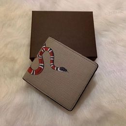 Men Animal Short Wallet Leather Black Snake Tiger Bee Wallets Women Long Style Luxury Purse Card Holders With Gift Box 243D