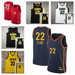 2024 Draft Rebel Indiana Fever 22 Caitlin Clark Jersey Iowa Hawkeyes Men Women Youth College Stitched Basketball Jerseys Black White Yellow Red Navy