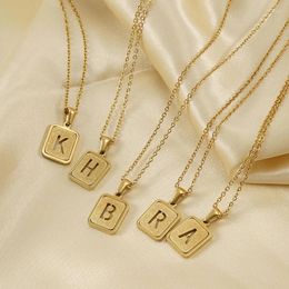 Pendant Necklaces SNQP Stainless Steel Letter For Women 18k Gold Plated Hollow 26 English Jewellery