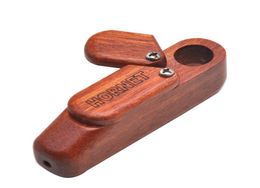 Folding Smoking Wooden Pipe Foldable Metal Monkey Hand Tobacco Cigarette Spoon Pipes With Storage Space Bowl Tools Accessories8828489